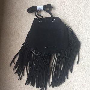 Suede Fringe Crossbody